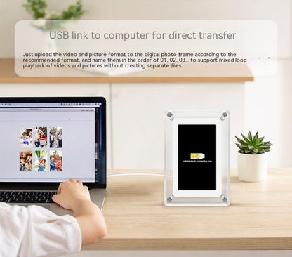 5-inch Transparent Fashion Digital Electronic Photo Album Video Advisement Player Business Gift Photo Frame