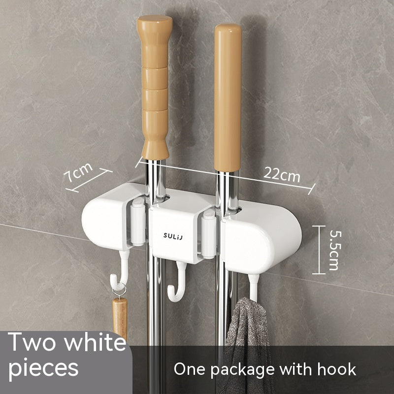 Mop Clip Hook Wall Hanging Free Punch Mop Rack Bathroom Mop Storage Hook Mop Rack Fixed Buckle