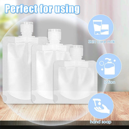 Transparent Travel Portable Fluid Makeup Packing Bag Sub-packing Storage Bag Shampoo Makeup Fluid Cosmetic Refillable Pouches